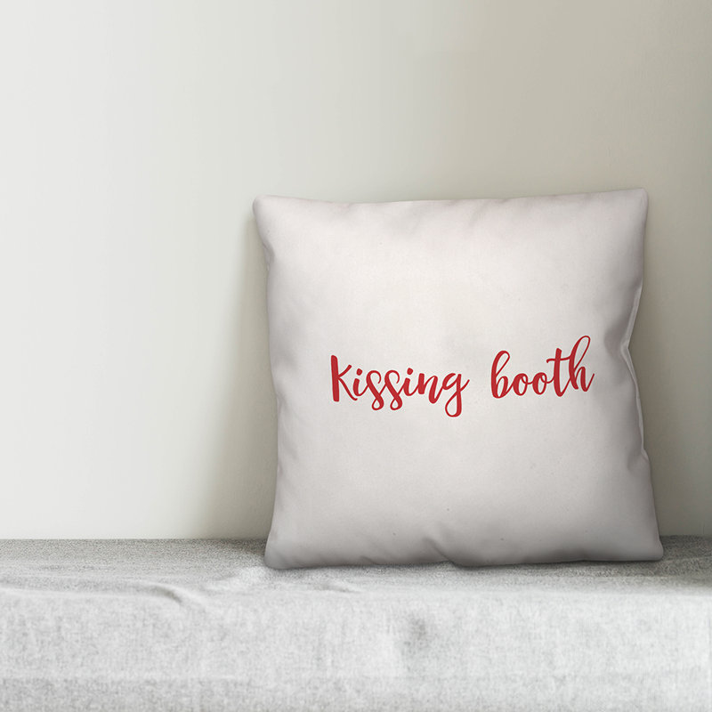 Throw Pillow, White/Red, Pillow Cover