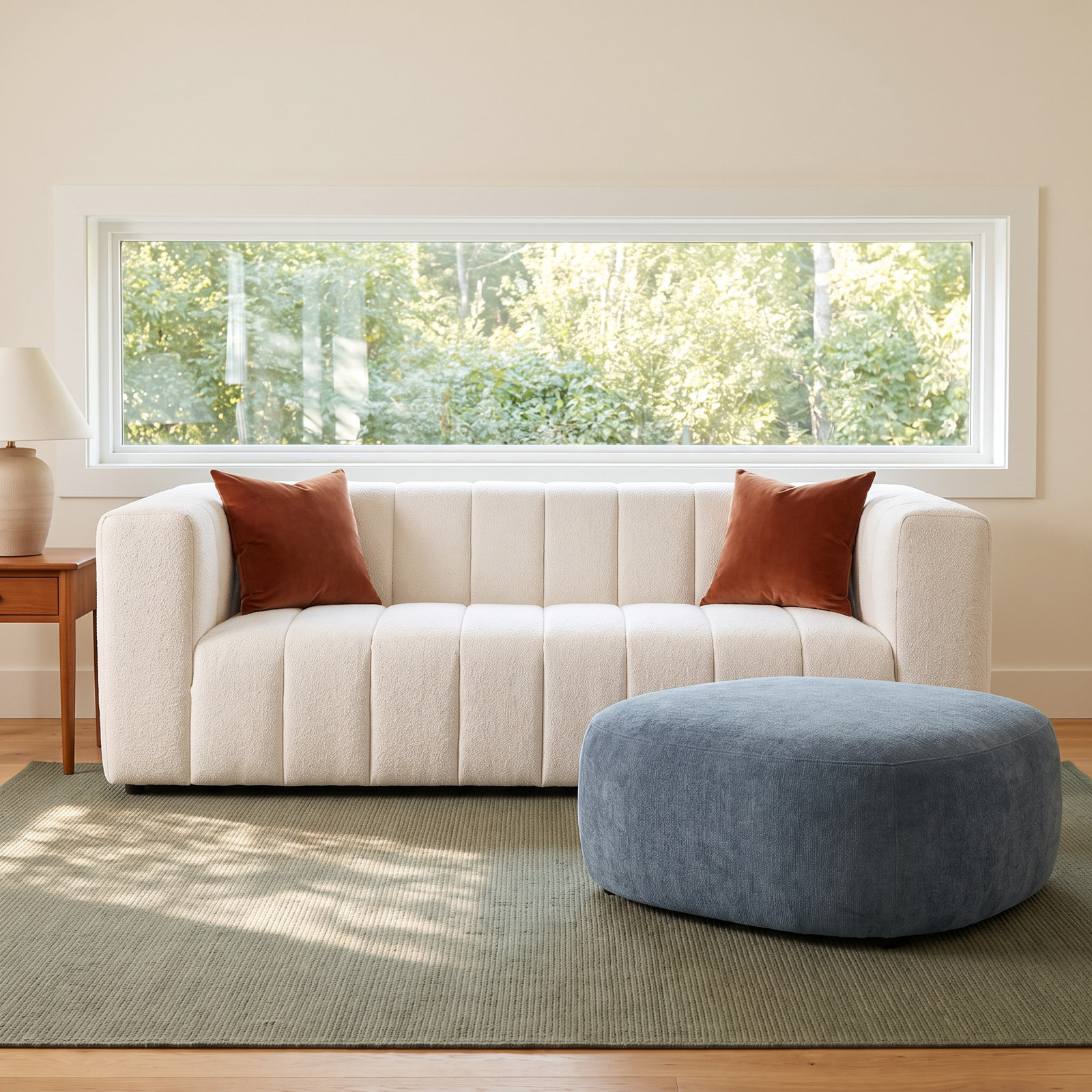 Bowry 89'' Upholstered Sofa, Fayette Cloud