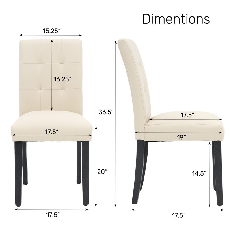 Chaises de salle à manger rembourrées en similicuir, Beige