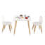 Ensemble de table et 2 chaises Modern Kids - Bureau pour tout-petits blanc avec pieds en pin massif pour l'art, l'artisanat et l'apprentissage