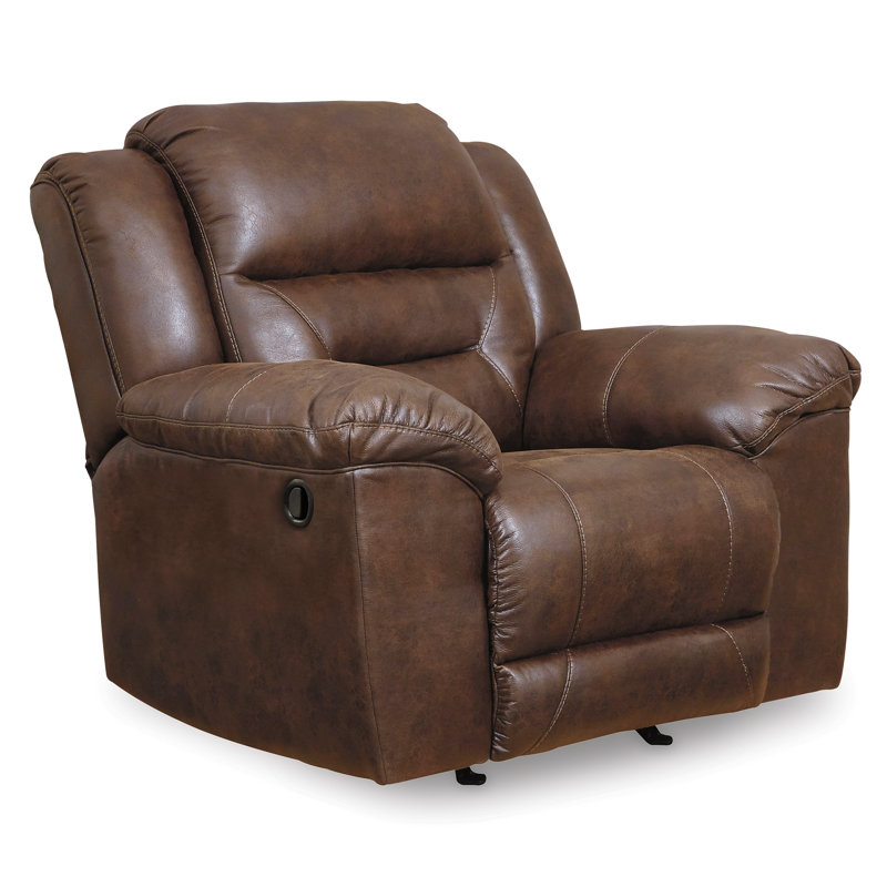 Fauteuil inclinable standard à bascule Reavis, Manuel, Similicuir chocolat