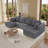 Boneless Oversized Modular Sectional Sofa, 3-piece Foam Couch With Flexible Layout, No Assembly Required-1411147038