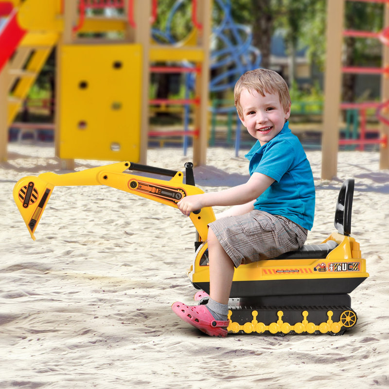 PAS DE PUISSANCE Ride On Excavator Toy Tractors Digger Mobile Scooter Walker Pretend Play Construction pour tout-petits
