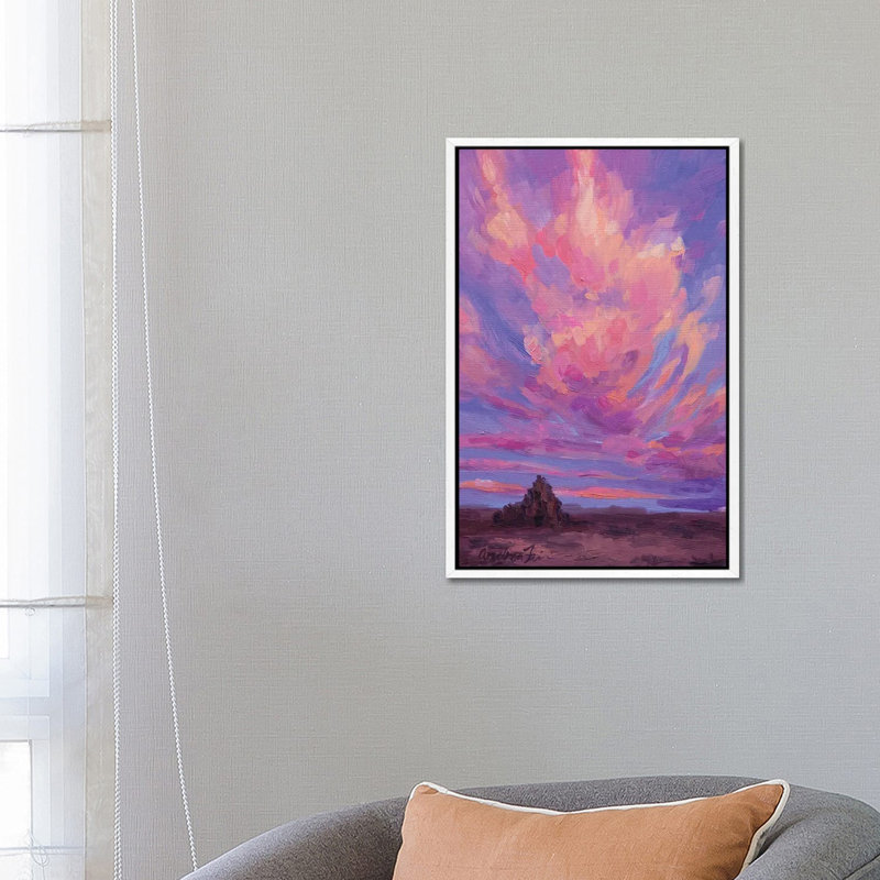 Stained Glass Formation by Andrea Fairservice - Painting on Canvas, 66.04 cm H x 45.72 cm W, White Framed