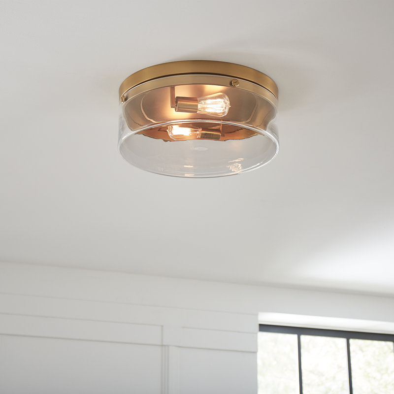 Macarena Plafonnier Bayla à 2 lampes de 18,37 po par Chapman & Myers, Burnished Brass