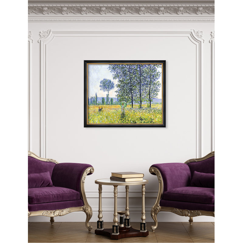«Sunlight Effect Under The Poplars 1887» par Claude Monet, art mural encadré, estampes numériques pour la maison, Cadre noir