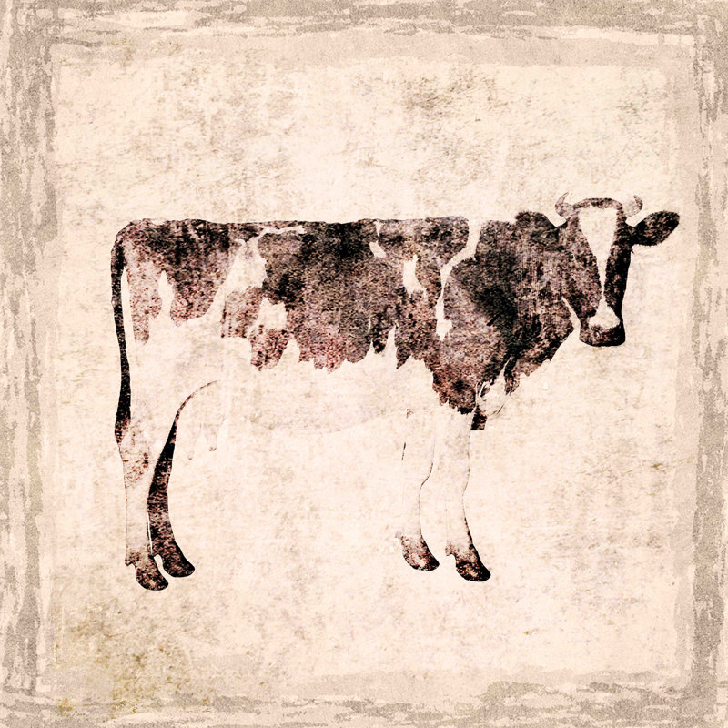 « Cow », reproduction d'art sur toile tendue, H 32 po x l 32 po