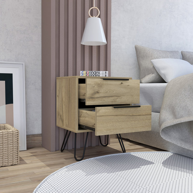 2-Drawer Rectangle Nightstand