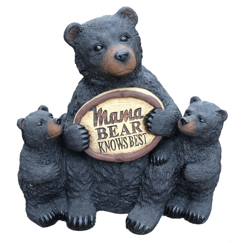 Grande statue d'ours «Mama Bear Knows Best»