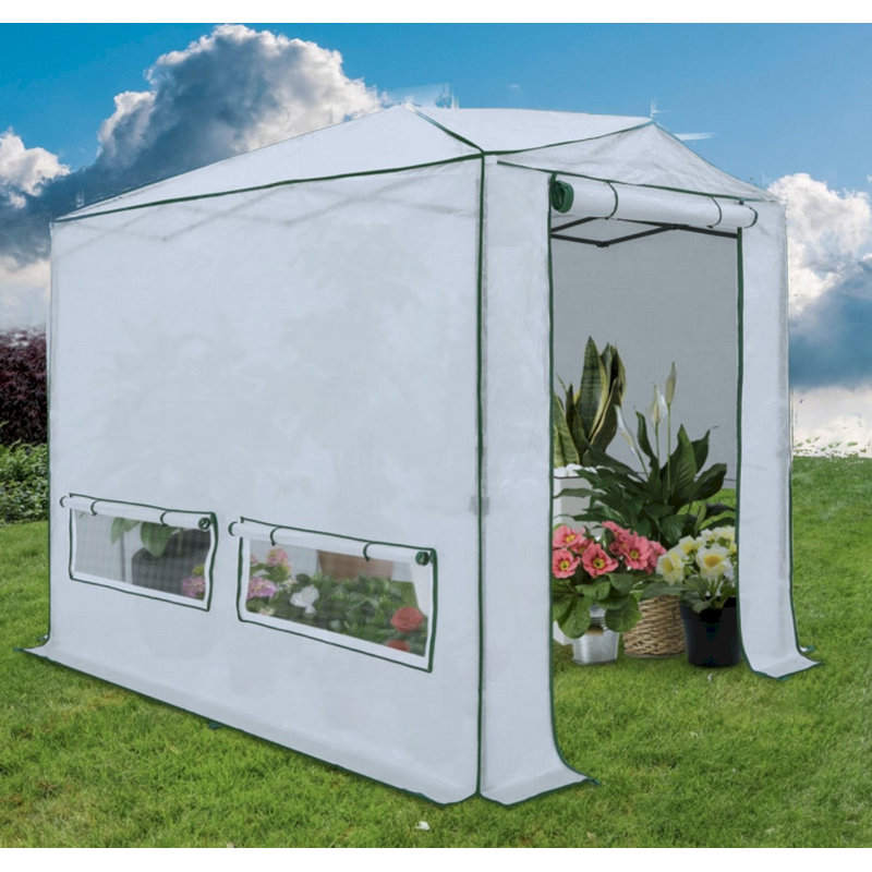 6' x 8' White Pop Up Greenhouse with PVC Cover