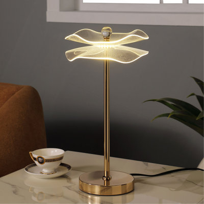 Lampe de table à DEL en cuivre et acrylique pour salon, table de chevet pour chambre à coucher, lampe DEL