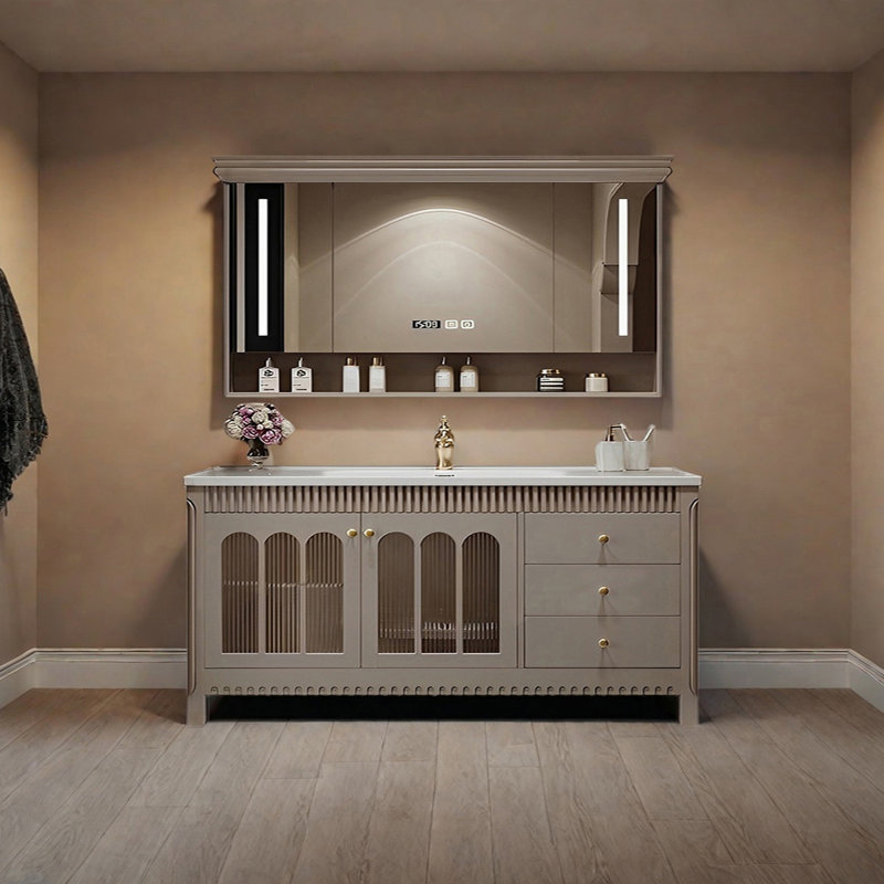 Armoire de salle de bain moderne de style américain, 63"
