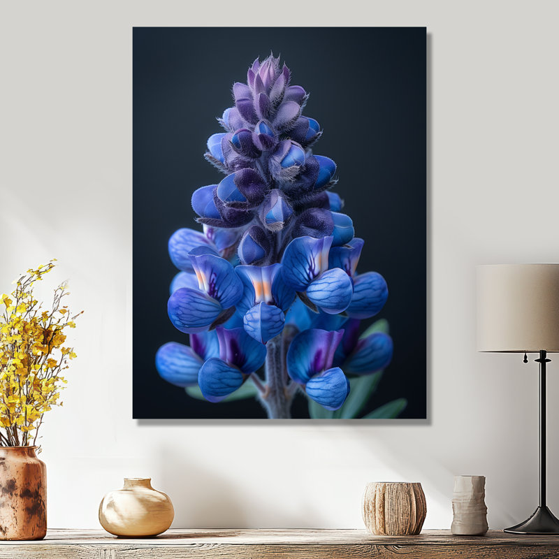 «Blue Bonnets Blue Dreams - Blue Bonnets», art mural, H 16 po x l 32 po x P 1 po, Métal métal