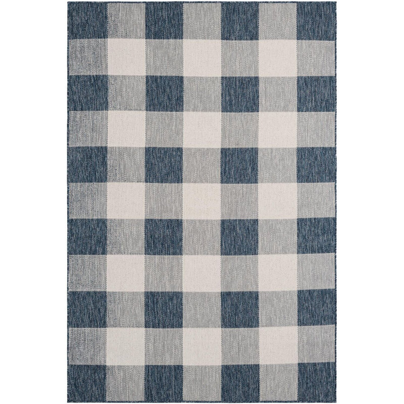 Tapis intérieur / extérieur bleu Borland, Rectangle 6 pi 1 po x 9 pi