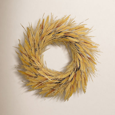 26 Inch Harvest Wheat Wreath for Front Door