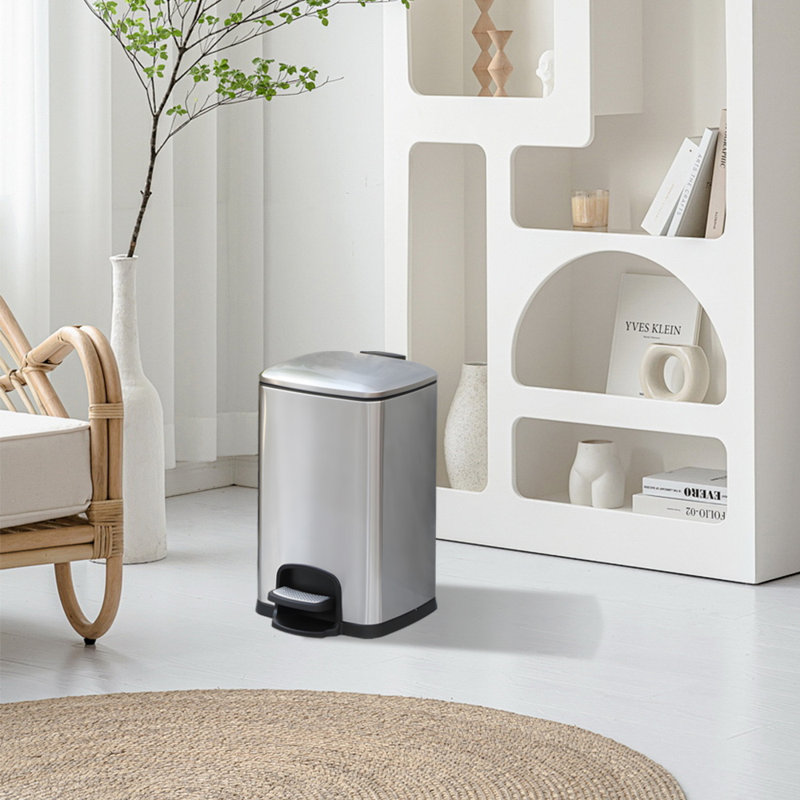 Poubelle ouverte en acier inoxydable 1,09 gallons