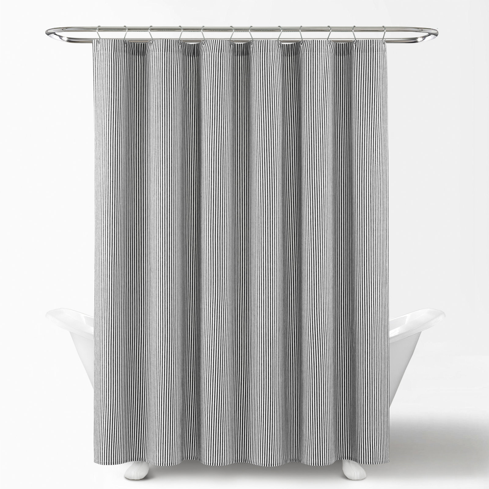 Bruno Striped Shower Curtain, Dark Gray
