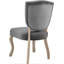Chaise d'appoint capitonnée en velours gris-955069013
