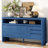 60 Inch Modern Ash Veneer Sideboard With 3 Doors, 3 Drawers, And Large Storage Cabinet For Living Room Or Dining Room-231917876