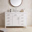 Meuble-lavabo de salle de bain avec lavabo en résine, 6 tiroirs à fermeture en douceur, cloisons amovibles et supports de porte à deux niveaux