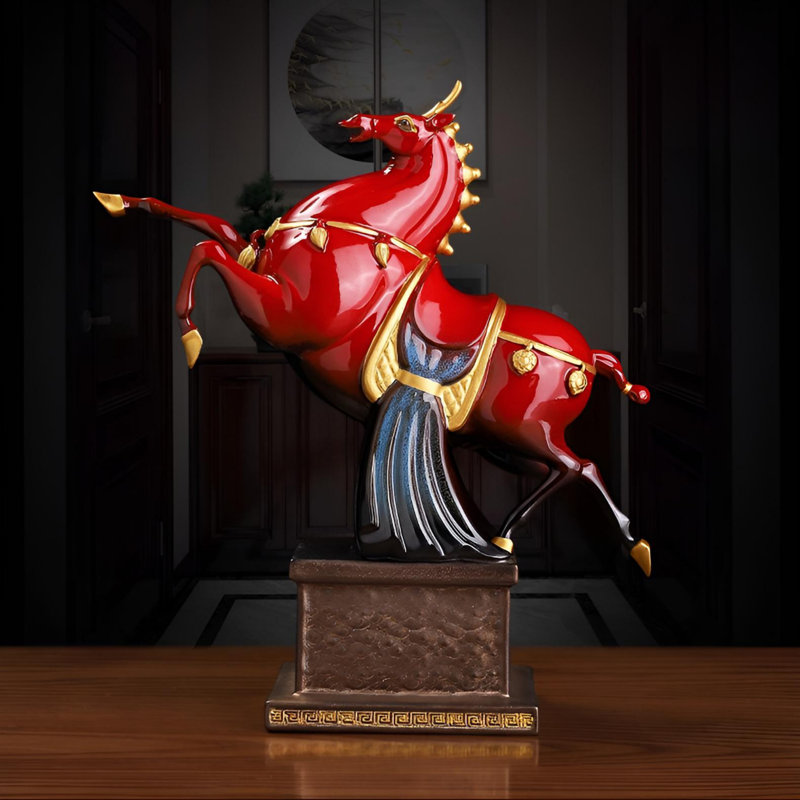 Statue de cheval en céramique - symbole de succès et d'élégance