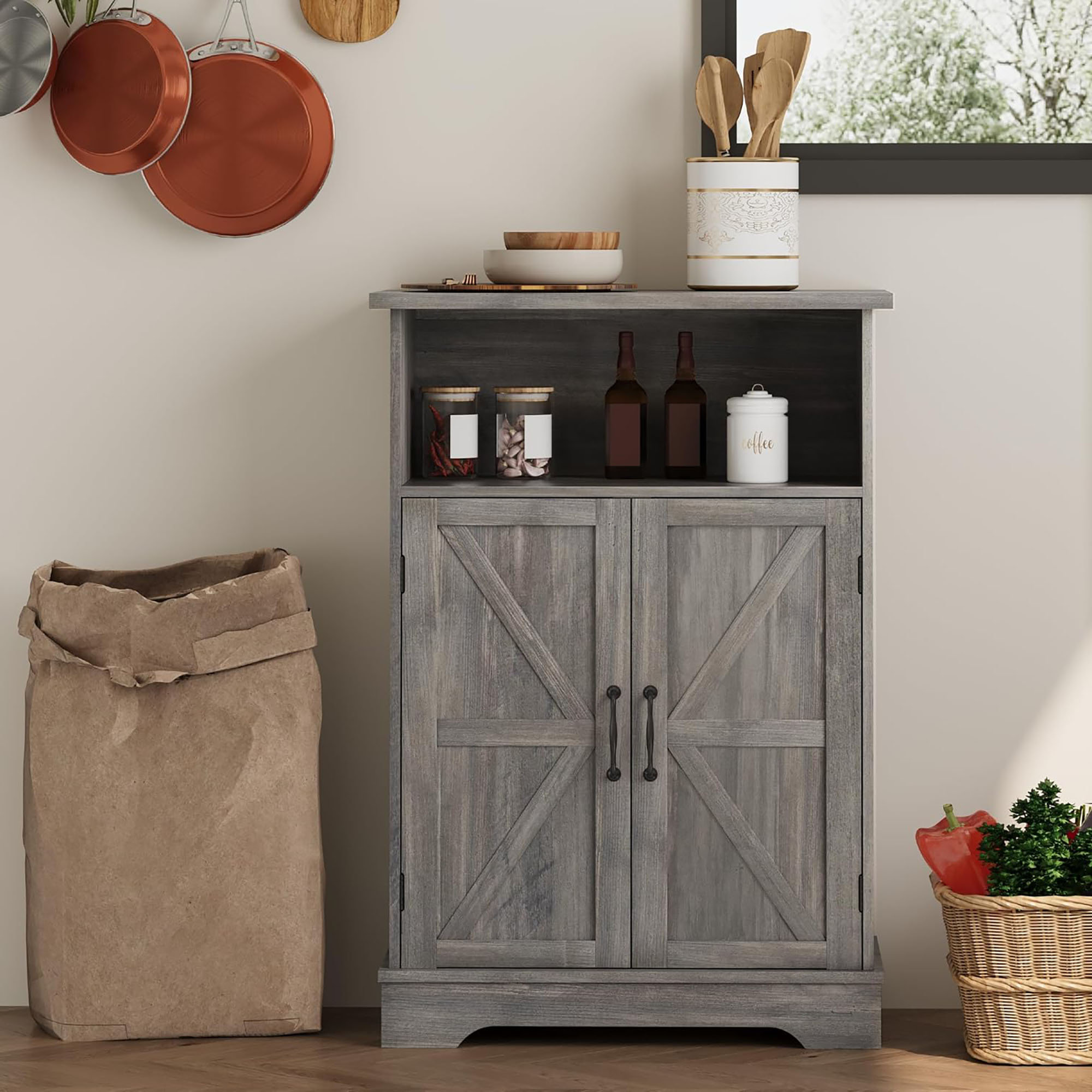 One Allium Way Floor Bathroom Storage, Farmhouse Bathroom Cabinet With ...