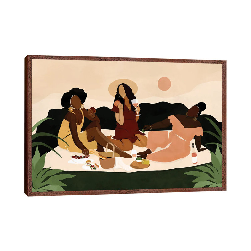 Sis-nic 1 Piece Wall Art on Canvas, 101.6 cm H x 66.04 cm W, Classic Brown Wood Framed Canvas