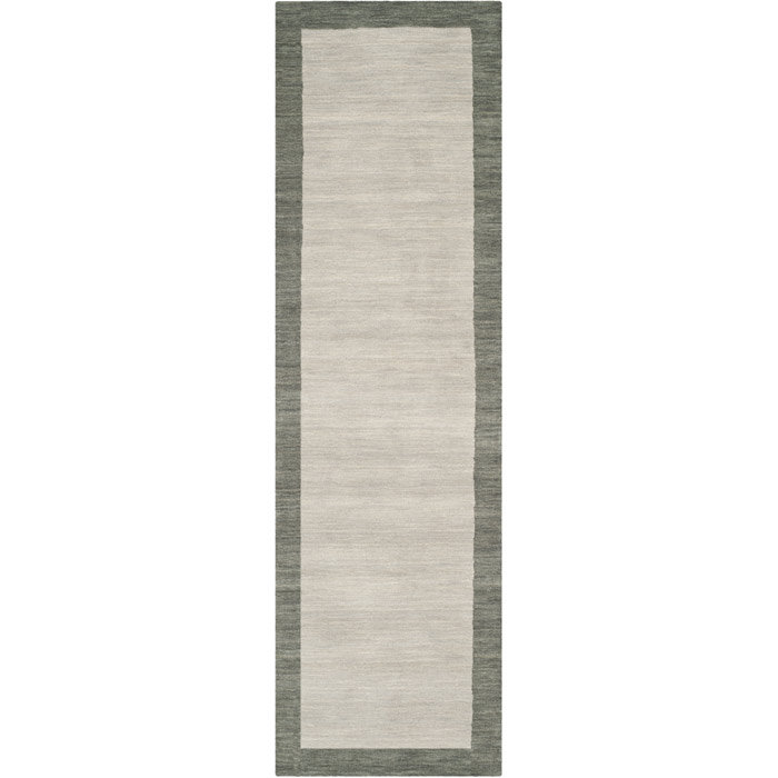 Tapis gris en laine Southbury, Tapis de couloir 2 pi 3 po x 8 pi