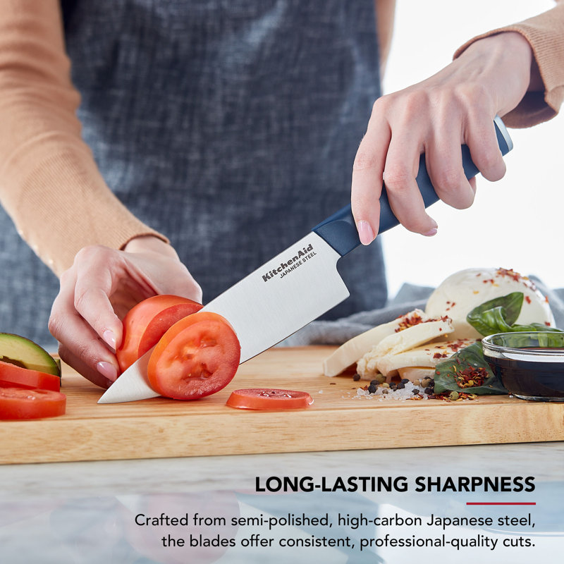 Kitchenaid Classic Chef Knife Set, 4 Piece, Blue/White