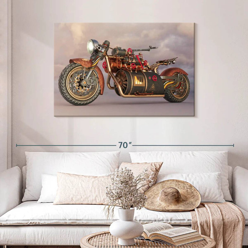 Mehar Steampunk Motorcycle, 30" H x 45" W