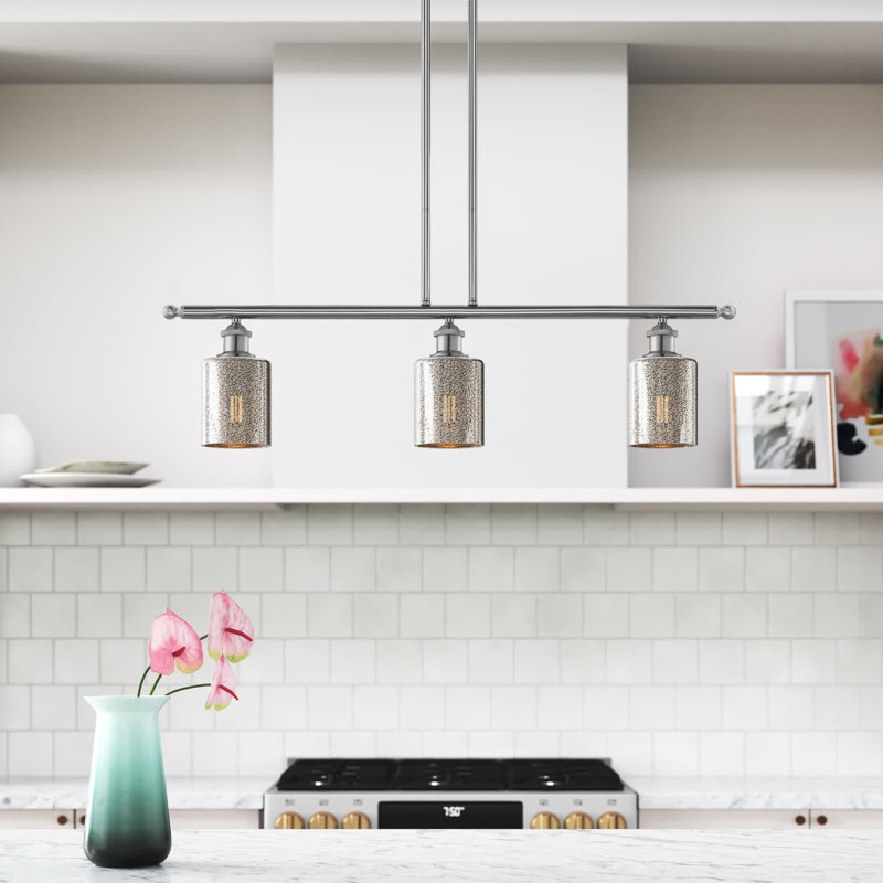Leilani 3 - Light Kitchen Island Pendant, Brushed Satin Nickel