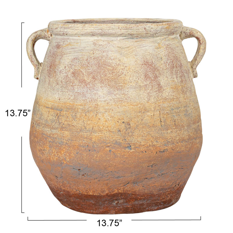 Nonie 13.75'' Terracotta Table Vase, Brown