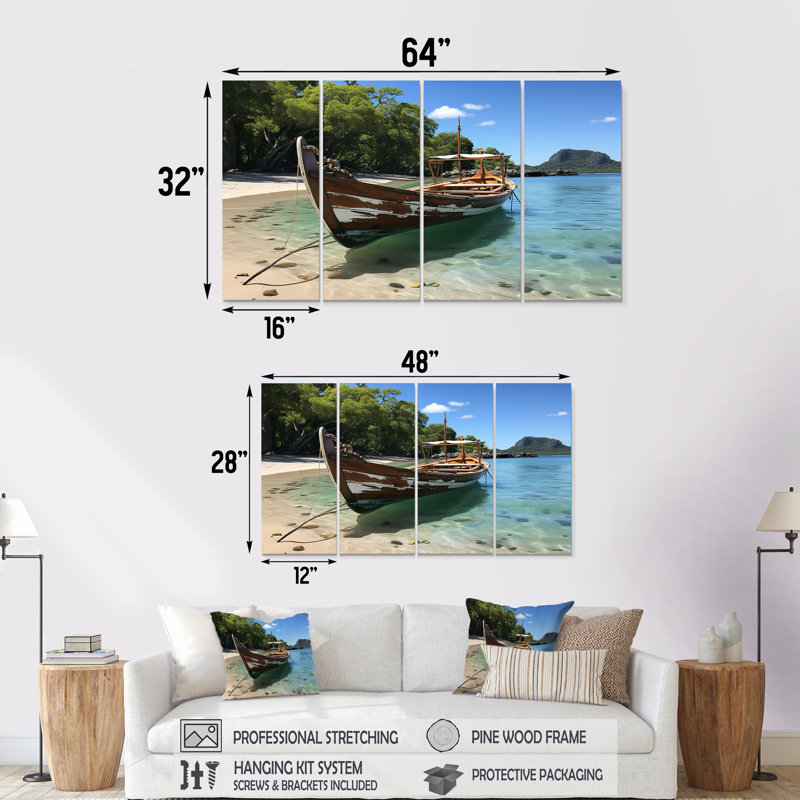 Ensemble de 4 pièces d'art mural Krabis, H 32 po x l 64 po