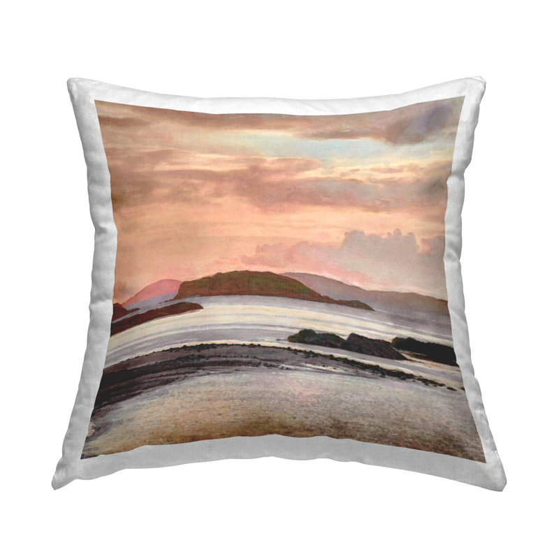 Coussin décoratif imprimé Rocky Shore at Sunset par Alonzo Saunders
