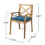 Chaise de salle à manger de 2 avec coussins bleus pour les espaces extérieurs - Design classique, construction, jardin idéal, cour arrière, chaises de piscine 2Pcs