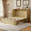 Lit escamotable Queen – Finition en bois avec station de recharge, 12 roulettes et dispositif anti-basculement. Matelas non inclus.-1437309268