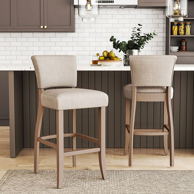 Soukup Linen Bar Stool Bar Height for Kitchen Island Cafe