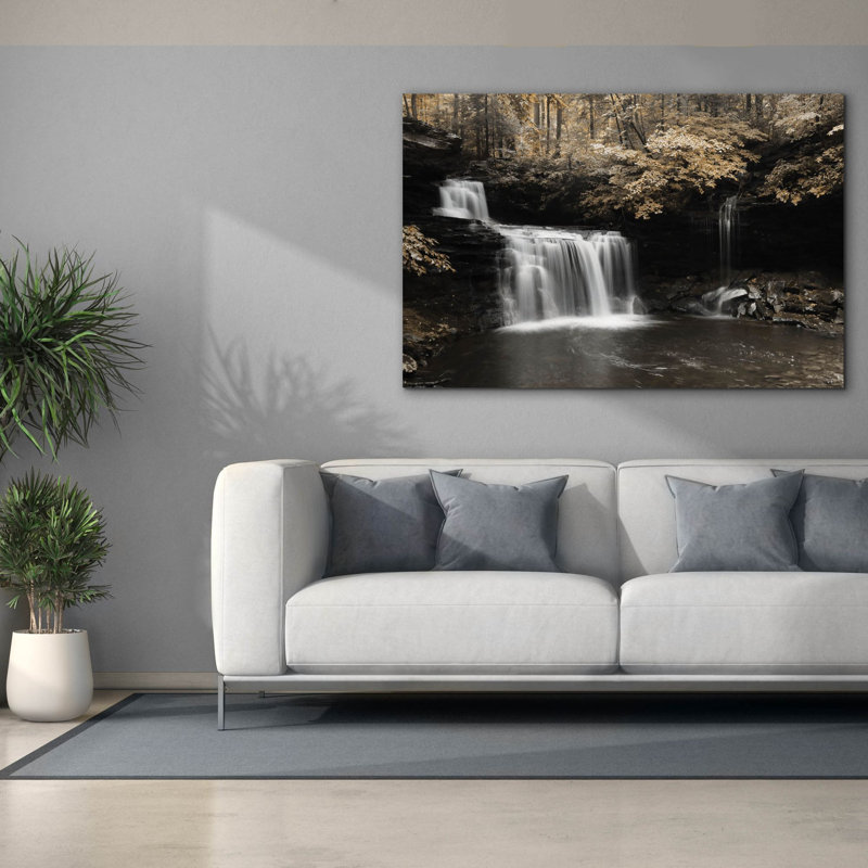 Toile épique «Golden Waterfall 1» par Lori Deiter, graffiti épique, 60 po x 40 po, H 40 po x l 60 po