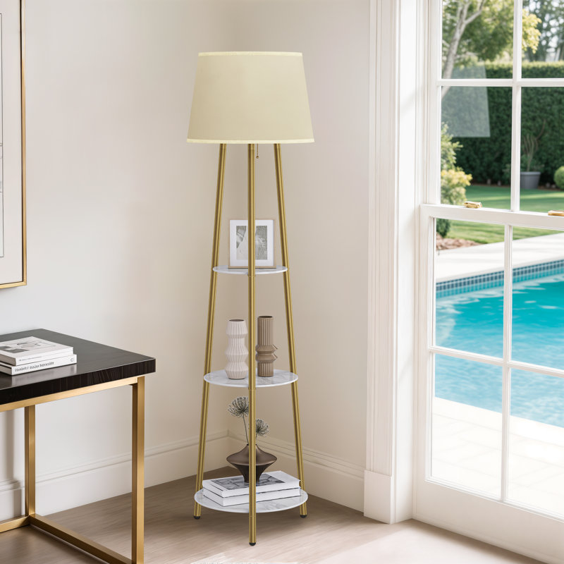 Abdulahi 150cm Gold Tripod Floor Lamp