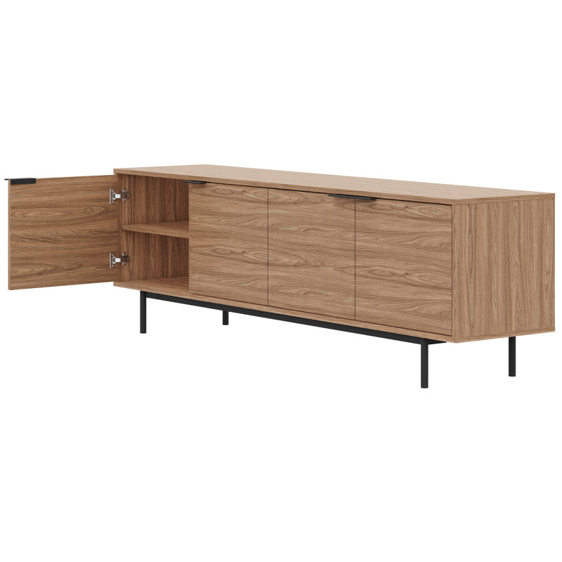 Hamilton TV Stand with 4 Storage Cabinets Fits TVs up to 70", Beige