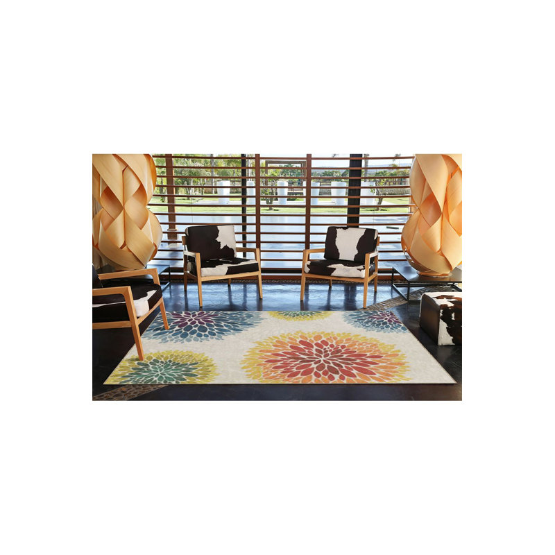 Leaf Colorful Patterned Machine Washable Decorative Rug, Runner 4'11" x 9'10" Rug Pad Included