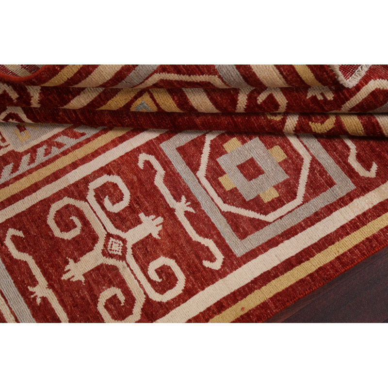 Tapis rouge en laine Gabbeh 5 x 8