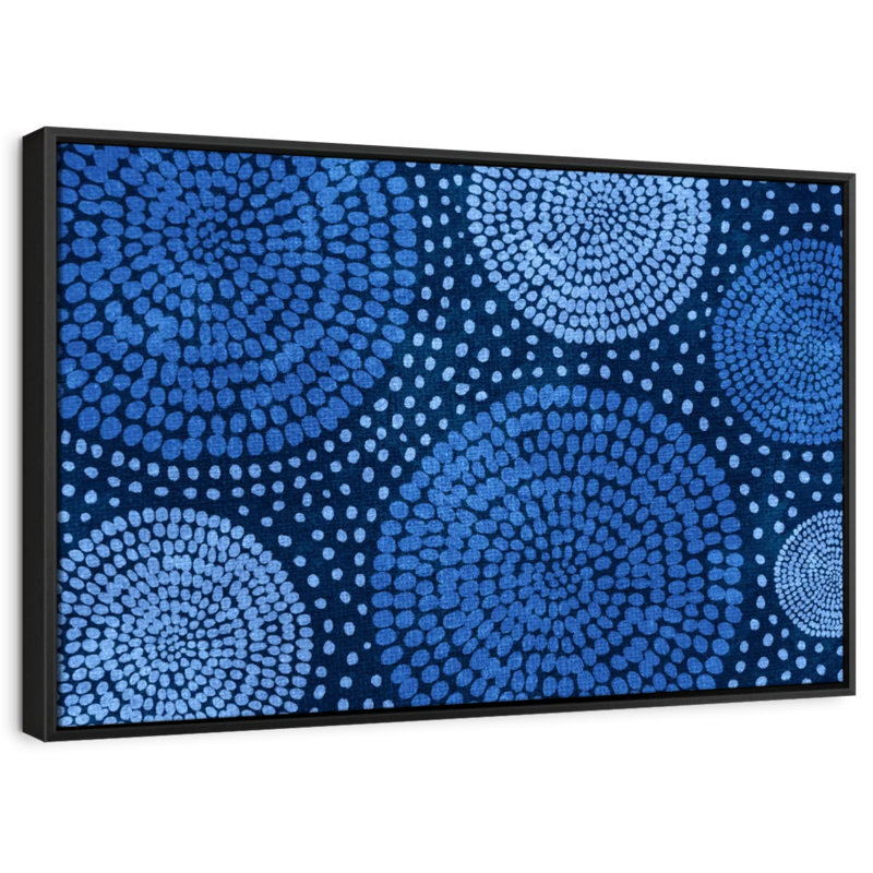 «Blue African Circles», reproduction sur toile, H 37 po x l 25 po