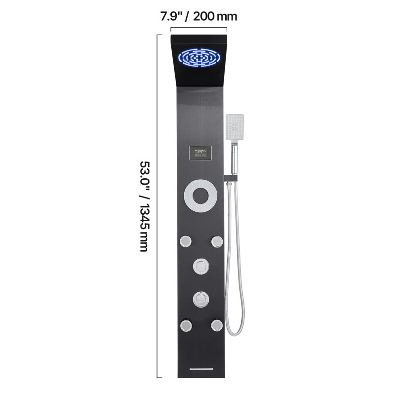 Système de tour de douche avec colonne de douche en acier inoxydable et jet de massage 6mode