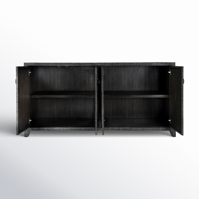 Bar Harbor Raffia 4 Door 70" Sideboard, Navy Blue