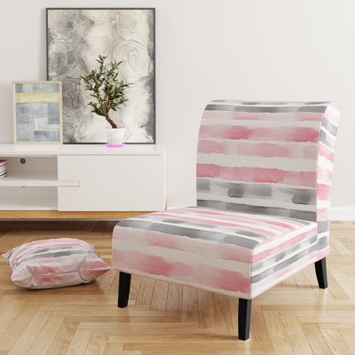 Fauteuil de chambre Modern Modern - Fauteuil de chambre rose et gris Whisper Stripes