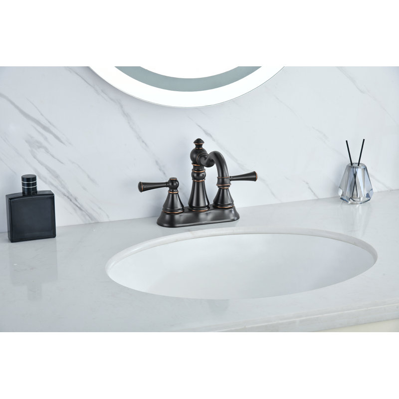 Centerset 2-handle Bathroom Faucet with Drain Assembly, Oil Rubbed Bronze