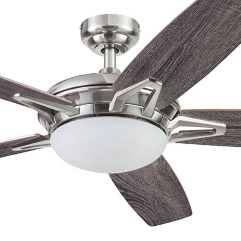 Azuza 52" Ceiling Fan with LED Light, Brushed Nickel
