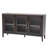 Wood Cabinet with Three Tempered Glass Doors and Adjustable Shelf,sideboard,Dining Cabinet -1401960203