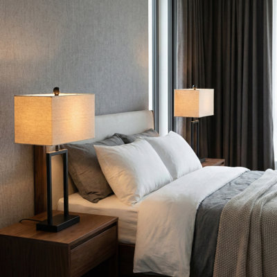 Latitude Run® Simplicity Table Lamp, Chic Minimalist Design, Rectangular Base, Perfect For Living Spaces